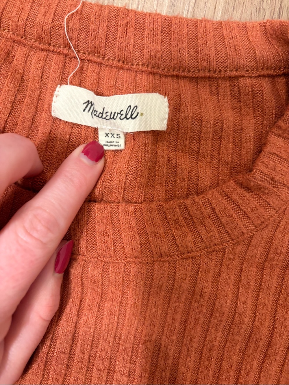 Madewell Ribbed Crewneck Sweater in Rust Orange - Picture 2 of 4